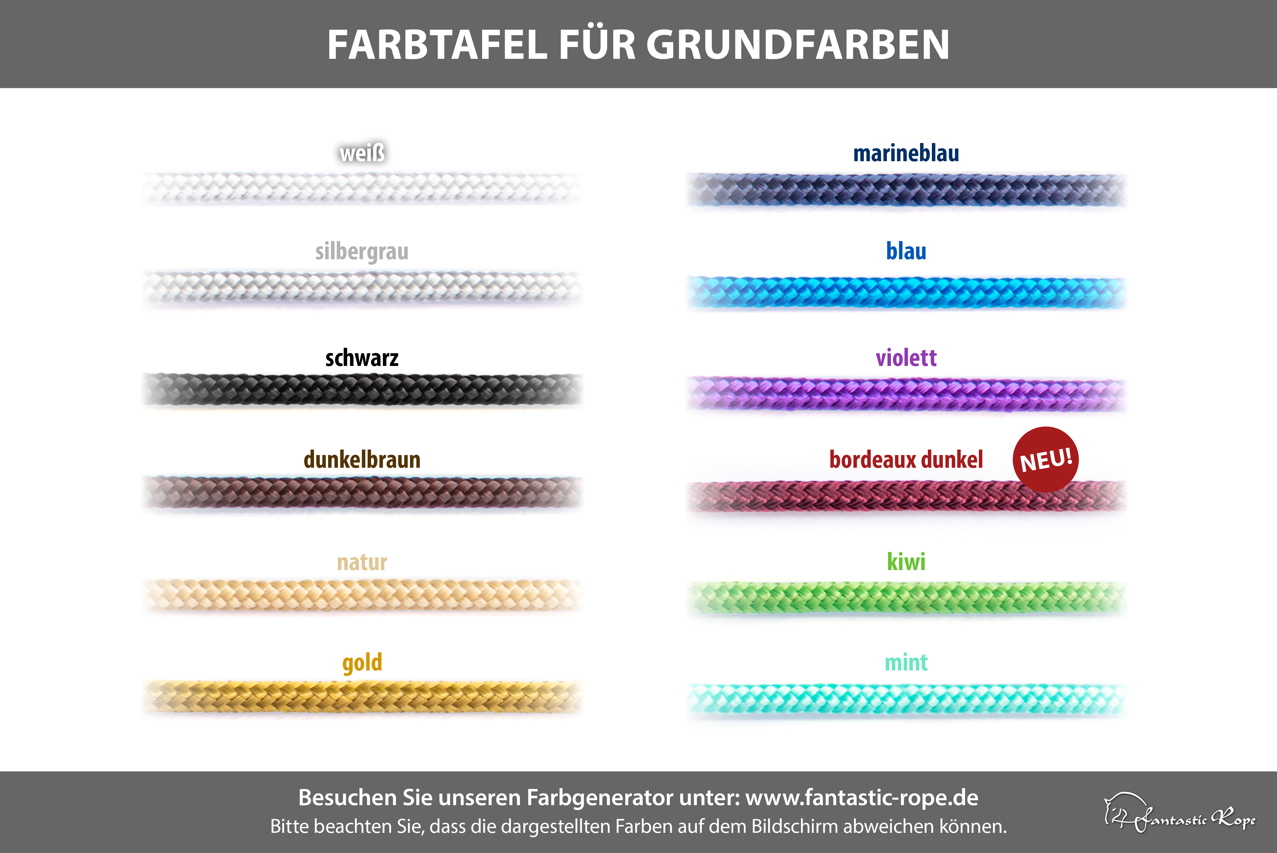 Farbtafel Grundfarben